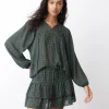 Blusa Cuadros Escote Cuadrado