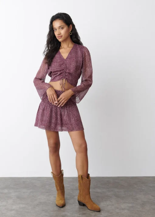 Blusa Mangas Volumen Lace Up