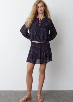 Blusa Tiras Cruzadas Estampada
