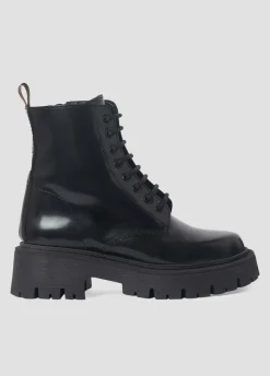 Bota Acordonada Piel