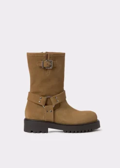 Bota Biker Hebilla Piel