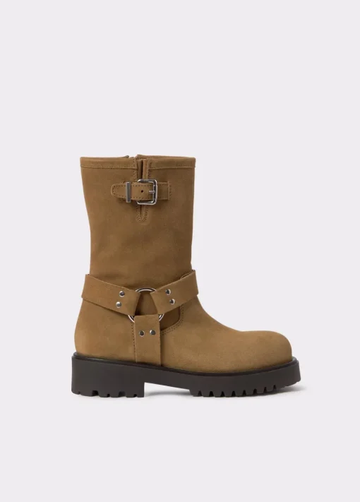 Bota Biker Hebilla Piel