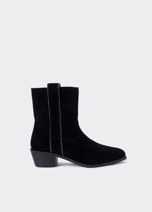 Botin Alto Tiras Bolitas Piel