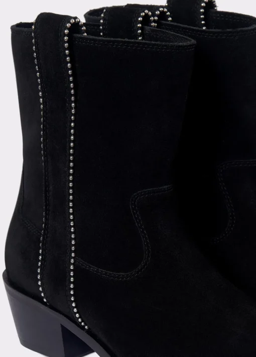 Botin Alto Tiras Bolitas Piel