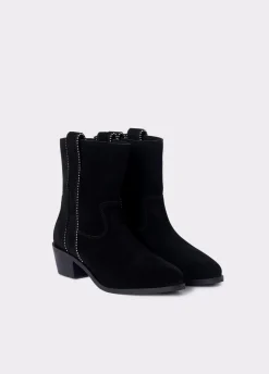 Botin Alto Tiras Bolitas Piel