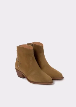 Botin Tachas Talon Piel
