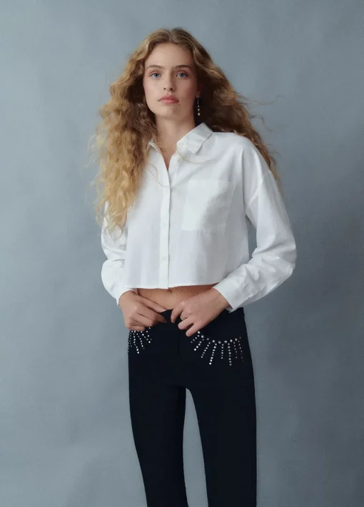 Camisa Cropped Lisa Bolsillo