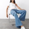Camiseta Asimetrica Manga Corta Blanca