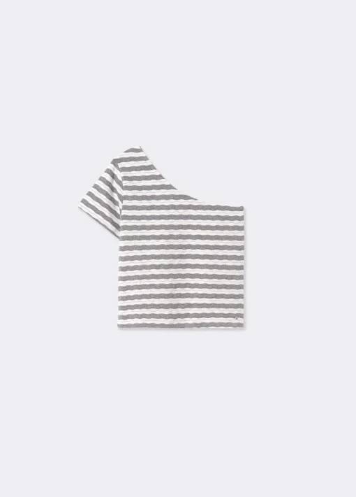 Camiseta Asimetrica Manga Volumen