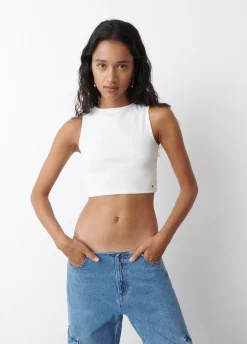 Camiseta Sin Manga Blanca