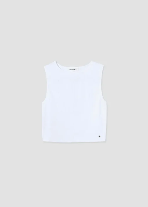 Camiseta Sin Manga Blanca