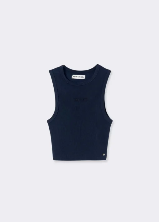 Camiseta Sin Manga Bordada