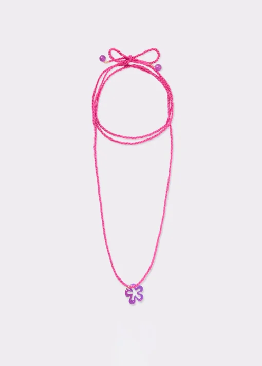 Collar Algodon Flor Resina