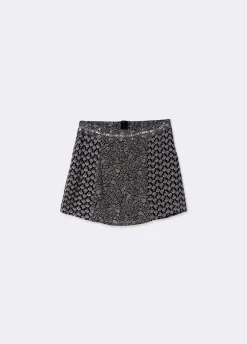 Falda Doble Estampado Brillos
