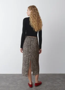 Falda Midi Mancha Animal
