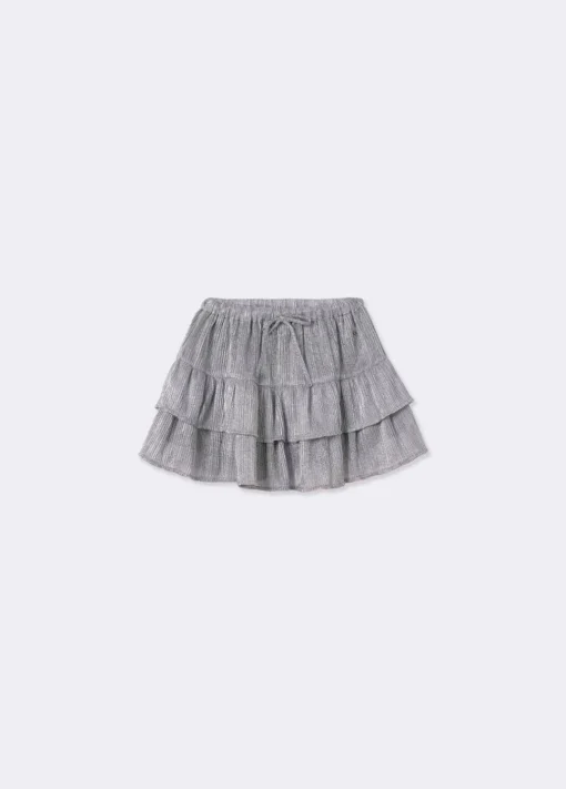 Falda Volantes Tejido Plateado
