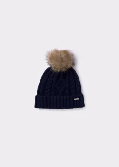 Gorro Trenza Bola Pelo