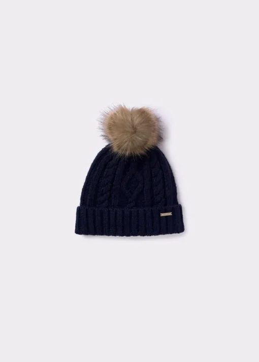 Gorro Trenza Bola Pelo