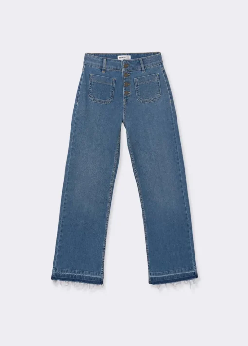 Jeans Culotte Botones Frontales