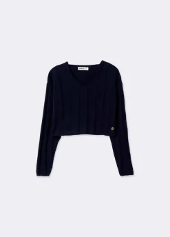 Jersey Cropped Cuello Pico