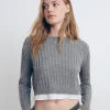 Jersey Cropped Detalle Camisa