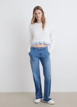 Jersey Cropped Detalle Camisa