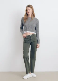 Jersey Cropped Detalle Camisa