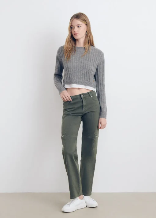 Jersey Cropped Detalle Camisa