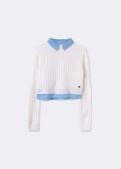 Jersey Cropped Detalle Camisa