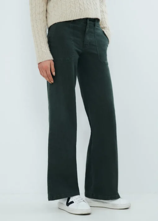 Pantalon Culotte Con Bolsillos Frontales