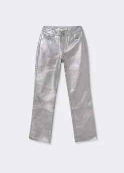 Pantalon Metalizado Efecto Piel