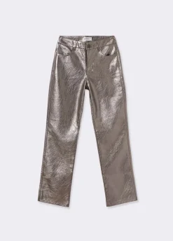 Pantalon Metalizado Efecto Piel