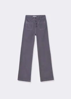 Pantalon Pana Culotte Bolsillo Frontal