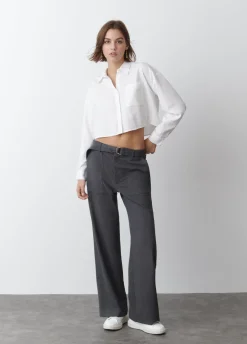 Pantalon Recto Con Cinturon