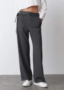 Pantalon Recto Con Cinturon