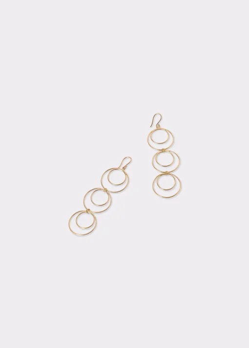 Pendientes Largos Tres Aros Dobles