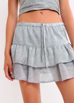 Top Bandeau Tejido Plateado