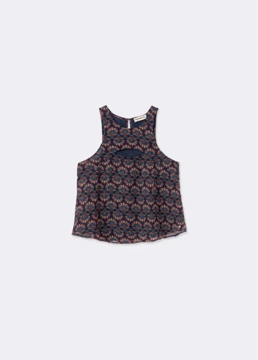 Top Estampado Indio Lurex Cut Out