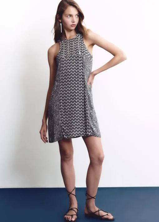 Vestido Doble Estampado Brillos