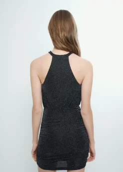Vestido Halter Tejido Metalizado