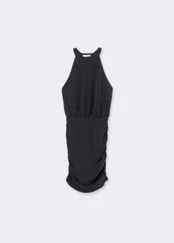 Vestido Halter Tejido Metalizado