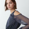 Vestido Hombros Cut Out Falda Smock