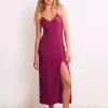Vestido Largo Liso Detalle Abalorios